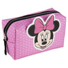 Neceser rosa de Minnie Disney con lunares blancos y cremallera