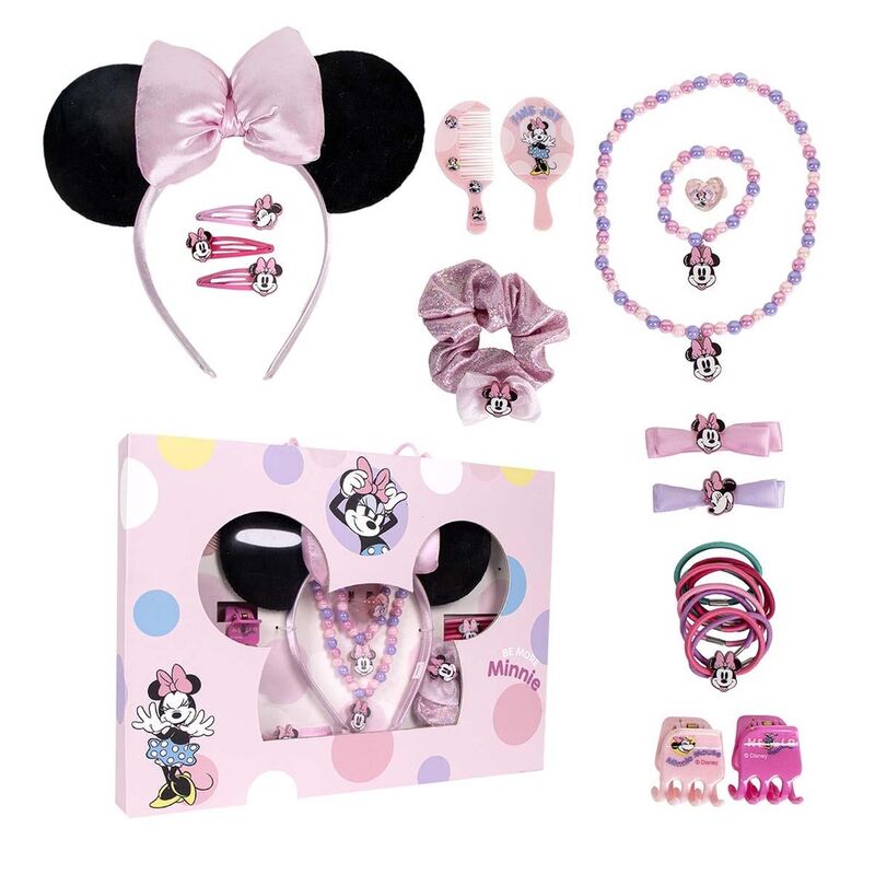 Set de belleza Minnie Disney CERDÁ con accesorios rosas para el cabello