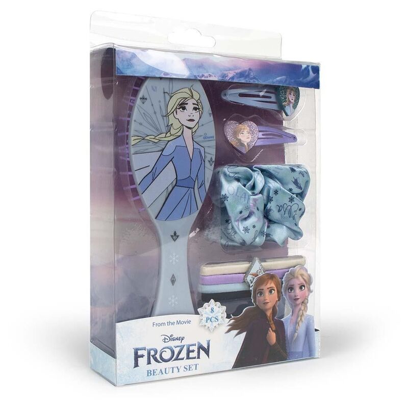 Set de accesorios para el cabello Frozen Disney con cepillo, coletero, gomas y pinzas - 2