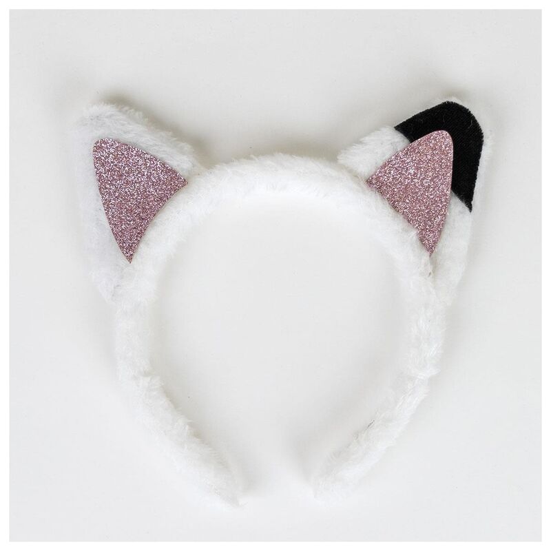 Diadema de Gabby con orejas de gato blancas y detalles rosas - 2