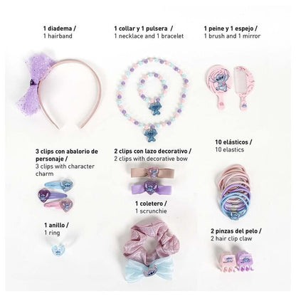 Set de accesorios para el cabello Stitch Disney en tonos pastel - 3
