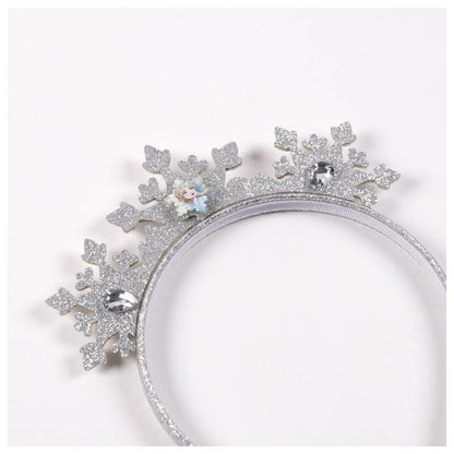 Set Frozen Disney con diadema y tutú azul con copos de nieve - 5