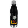 Botella negra de Mickey Mouse Disney con detalles plateados