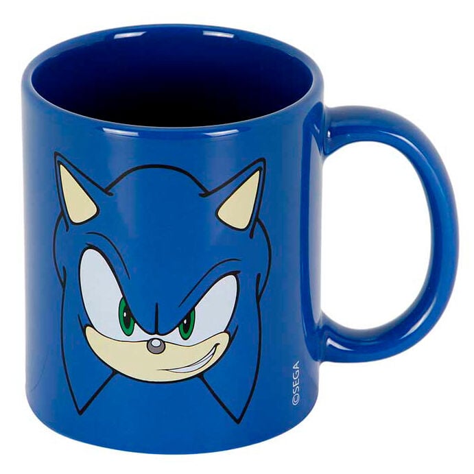 Taza azul Face Sonic the Hedgehog con el rostro de Sonic