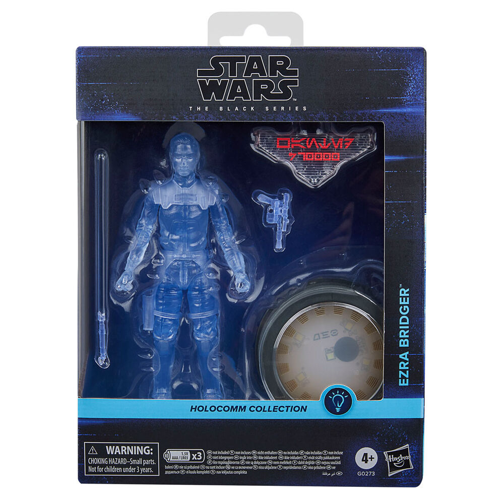 Figura translúcida azul de Ezra Bridger Star Wars sobre base circular negra - 2