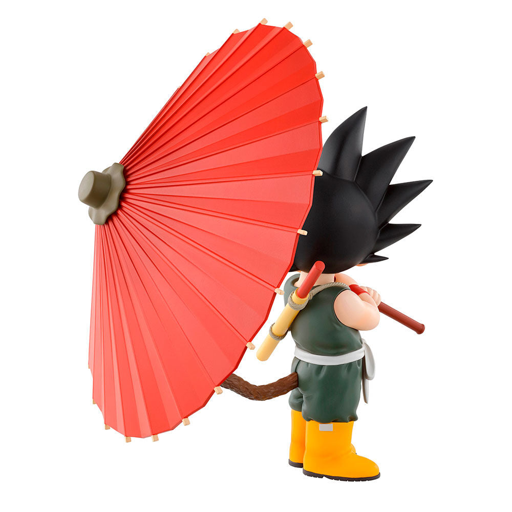 Figura Ichibansho de Son Goku con parasol rojo y pájaro azul - 2