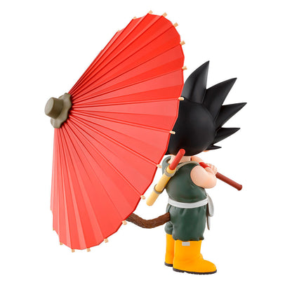 Figura Ichibansho de Son Goku con parasol rojo y pájaro azul - 2
