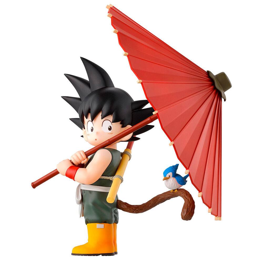 Figura Ichibansho de Son Goku con parasol rojo y pájaro azul - 4