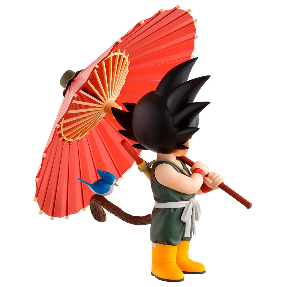 Figura Ichibansho de Son Goku con parasol rojo y pájaro azul - 5