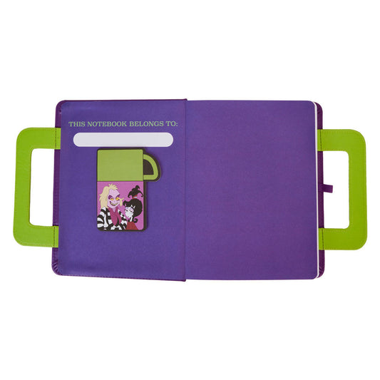 Cuaderno Beetlejuice Loungefly morado con asa verde e ilustración de personajes - 3
