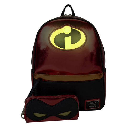 Mochila roja metalizada Loungefly de Los Increíbles con monedero extraíble - 2