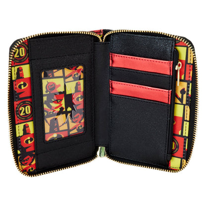 Cartera roja metalizada Loungefly de Los Increíbles con logotipo frontal - 4