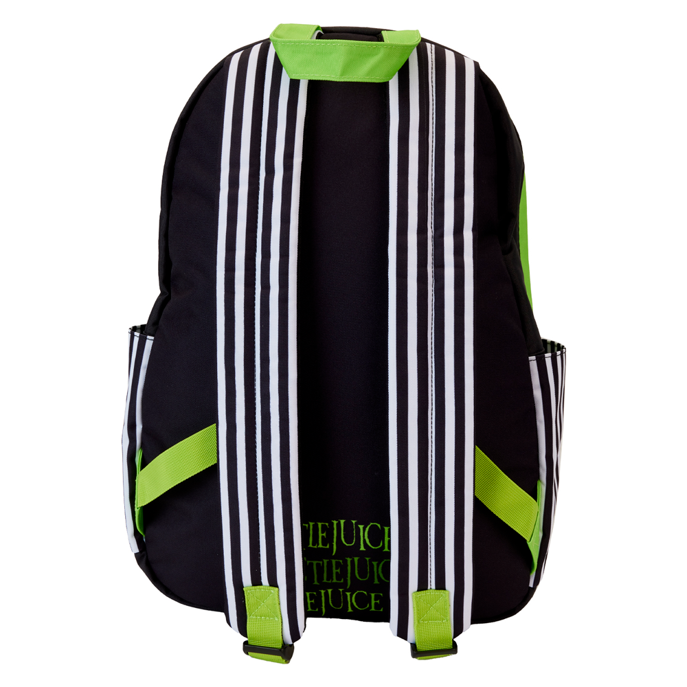 Mochila Loungefly de Beetlejuice con cabello verde y diseño a rayas - 3