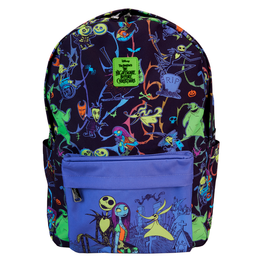 Mochila Loungefly Disney de Pesadilla Antes de Navidad con Jack, Sally y Zero