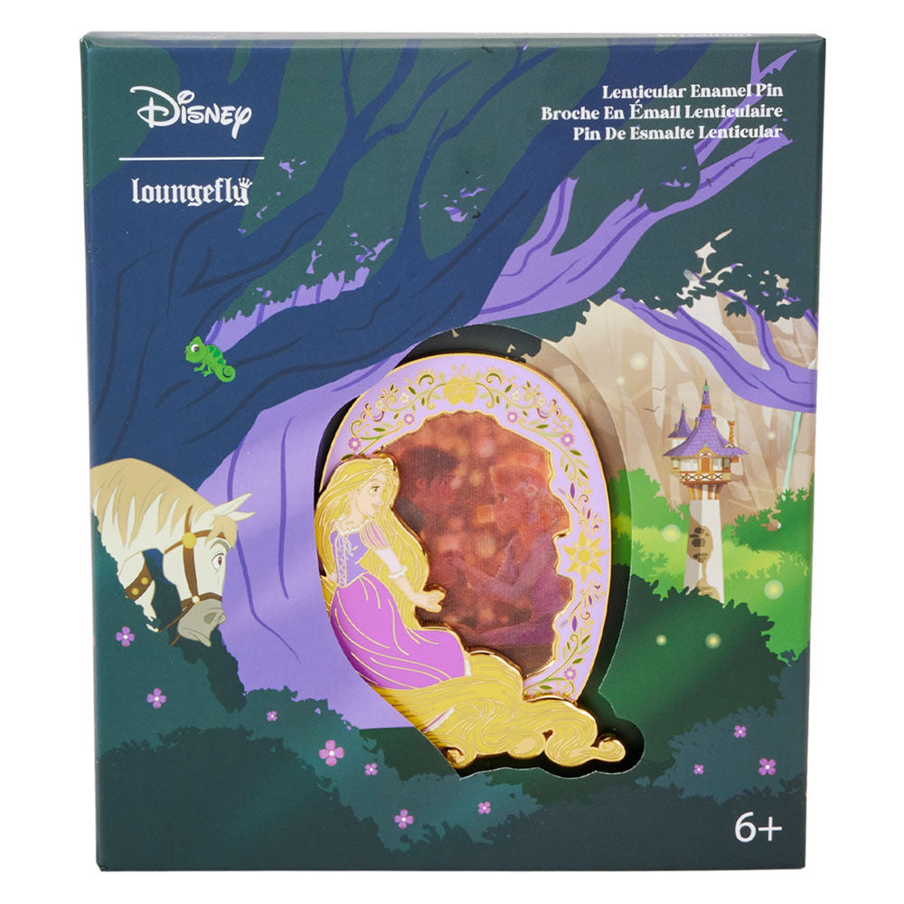 Pin lenticular dorado de Rapunzel Disney Loungefly