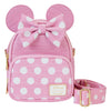 Mochila rosa de Minnie Disney Loungefly con lunares y lazo 3D
