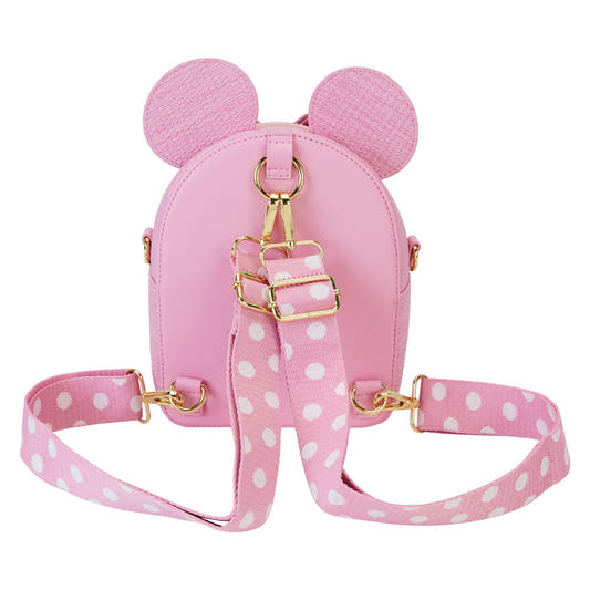 Mochila rosa de Minnie Disney Loungefly con lunares y lazo 3D - 4