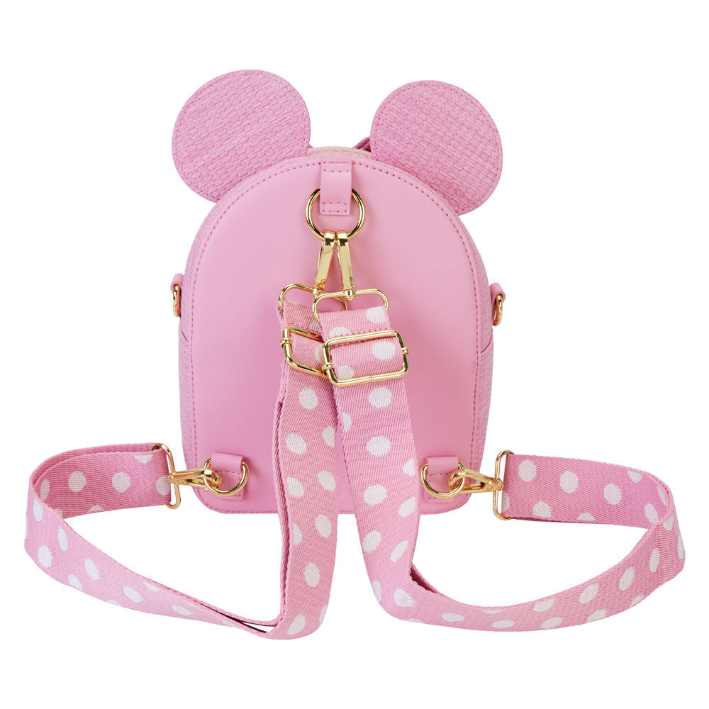 Mochila rosa de Minnie Disney Loungefly con lunares y lazo 3D - 4