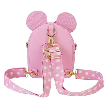 Mochila rosa de Minnie Disney Loungefly con lunares y lazo 3D - 4