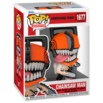 Figura Funko POP! de Chainsaw Man con cabeza de motosierra naranja