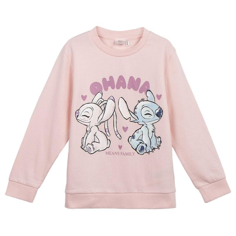Sudadera rosa infantil de Stitch Disney con estampado frontal