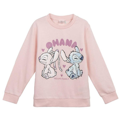 Sudadera rosa infantil de Stitch Disney con estampado frontal