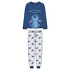 Pijama Stitch Disney adulto azul y blanco de manga larga