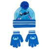 Set azul de gorro con pompón y guantes de Stitch Disney