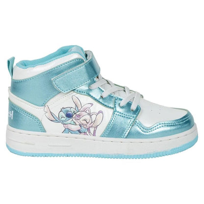 Deportiva de caña media Stitch Disney azul turquesa y blanca
