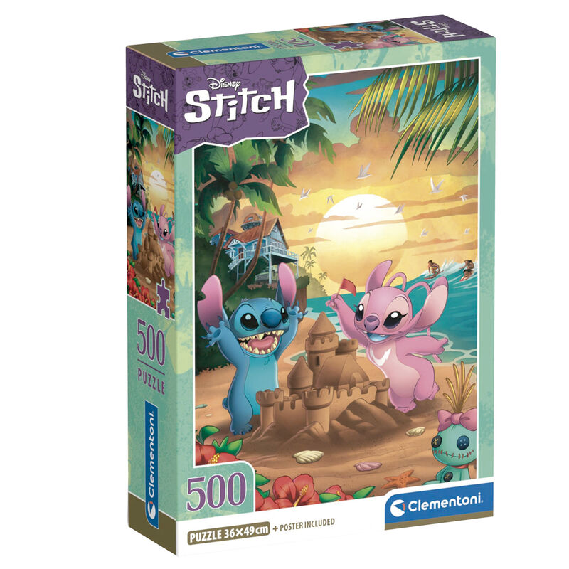 Puzzle Clementoni Disney Stitch de 500 piezas con escena tropical