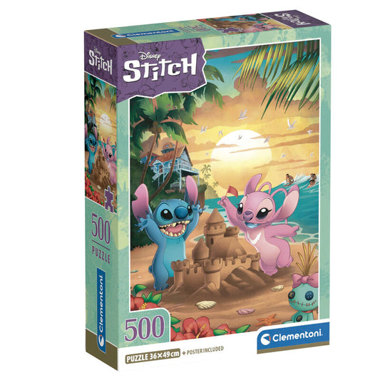 Puzzle Clementoni Disney Stitch de 500 piezas con escena tropical