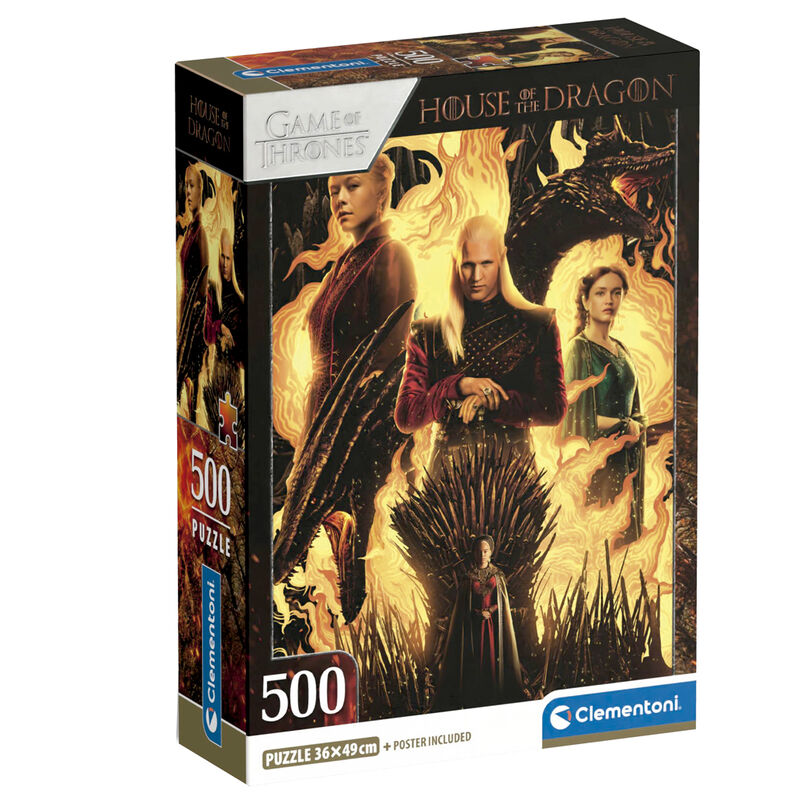 Puzzle Clementoni de La Casa del Dragón de 500 piezas con personajes y dragones