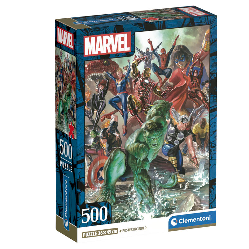 Puzzle Clementoni Marvel de 500 piezas con superhéroes