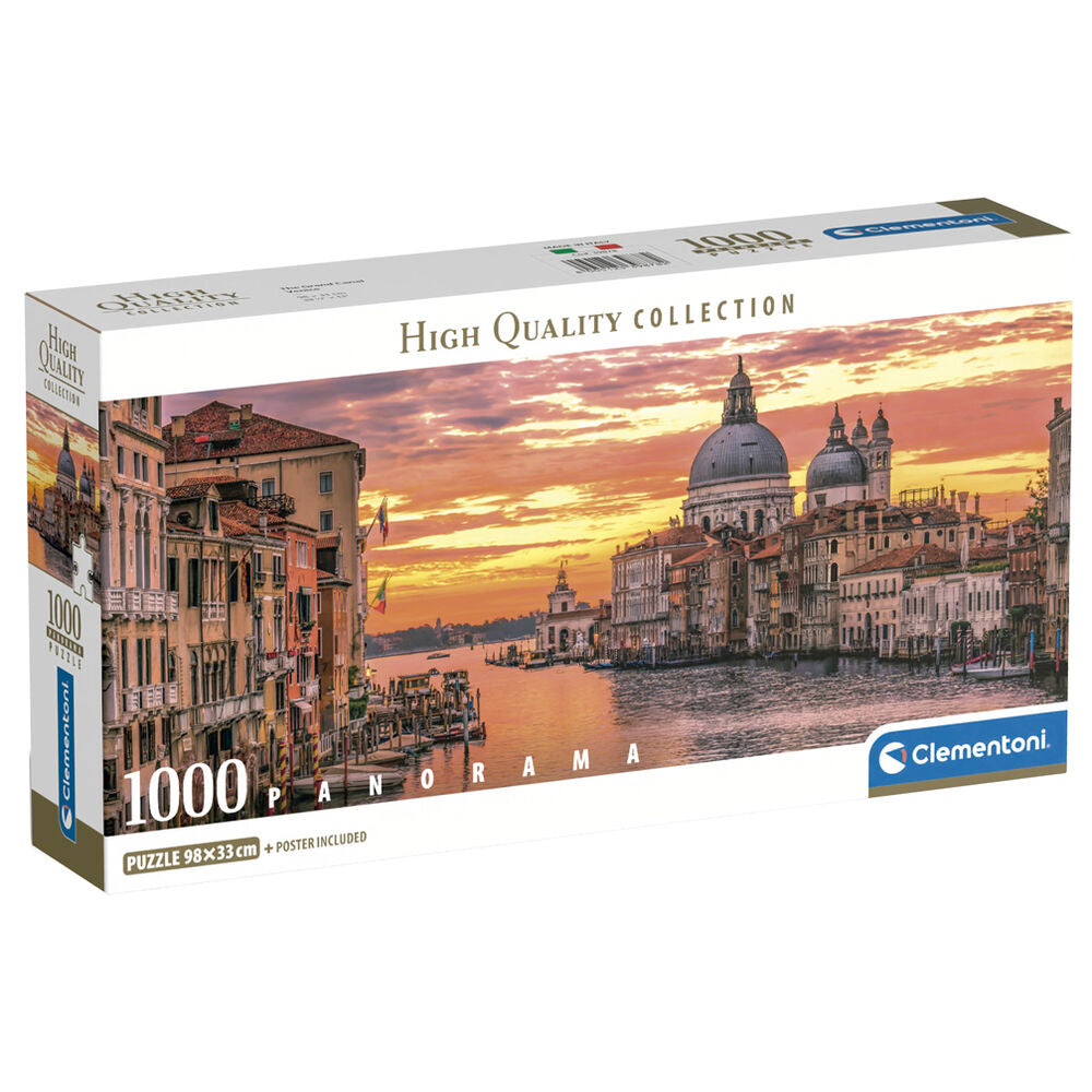 Puzzle Clementoni de 1000 piezas con panorama del Gran Canal de Venecia al atardecer