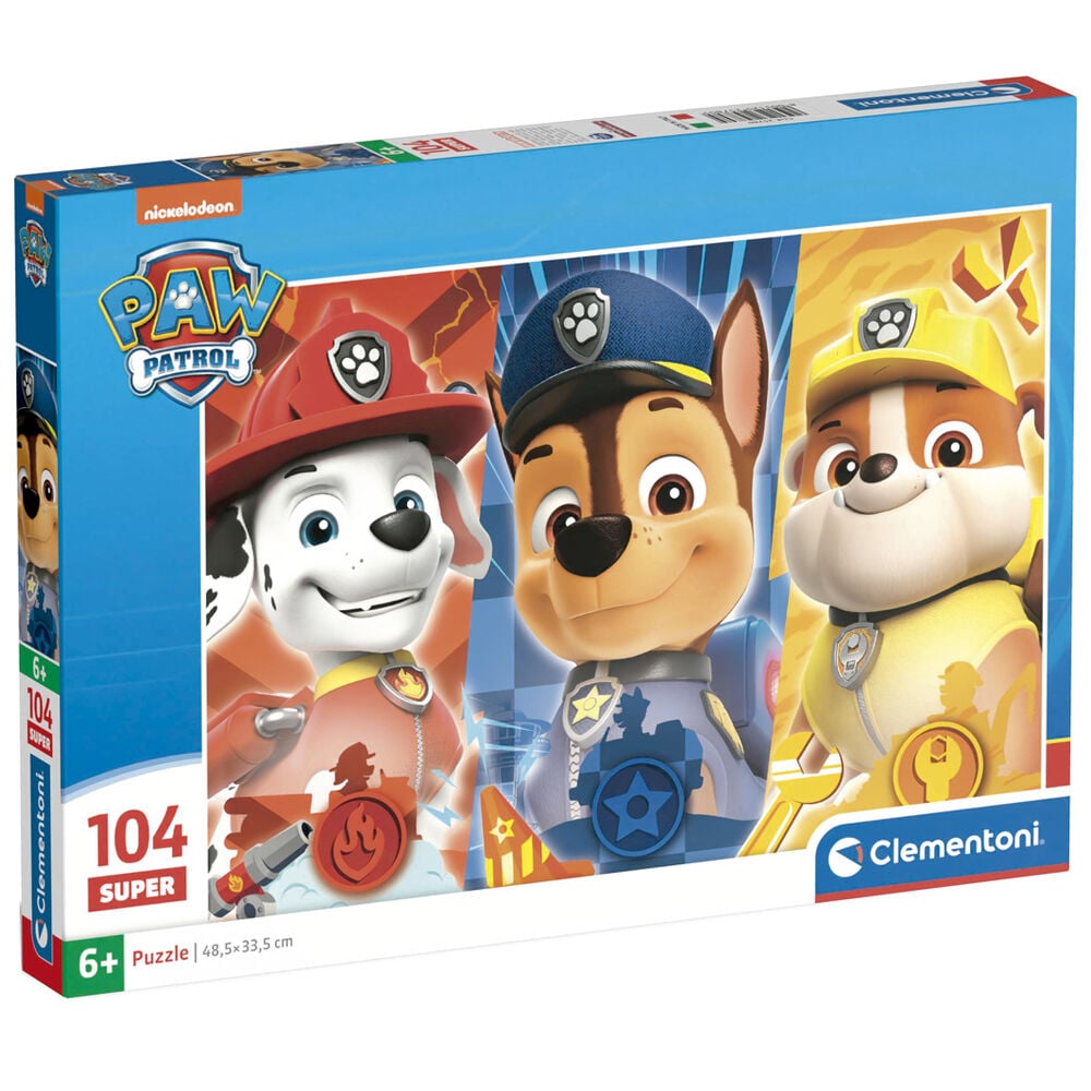 Puzzle Clementoni de Paw Patrol con Marshall, Chase y Rubble