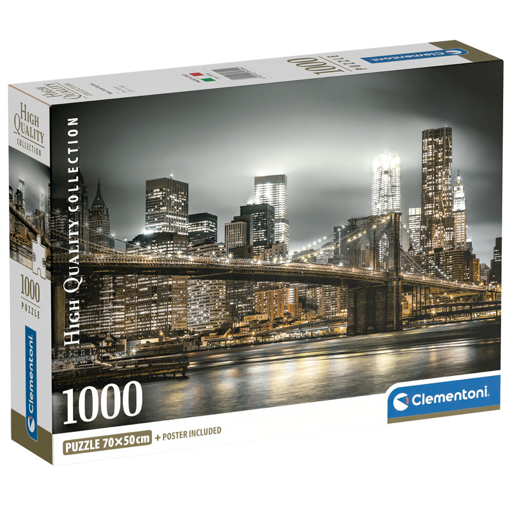 Puzzle Clementoni de 1000 piezas con skyline nocturno de Nueva York