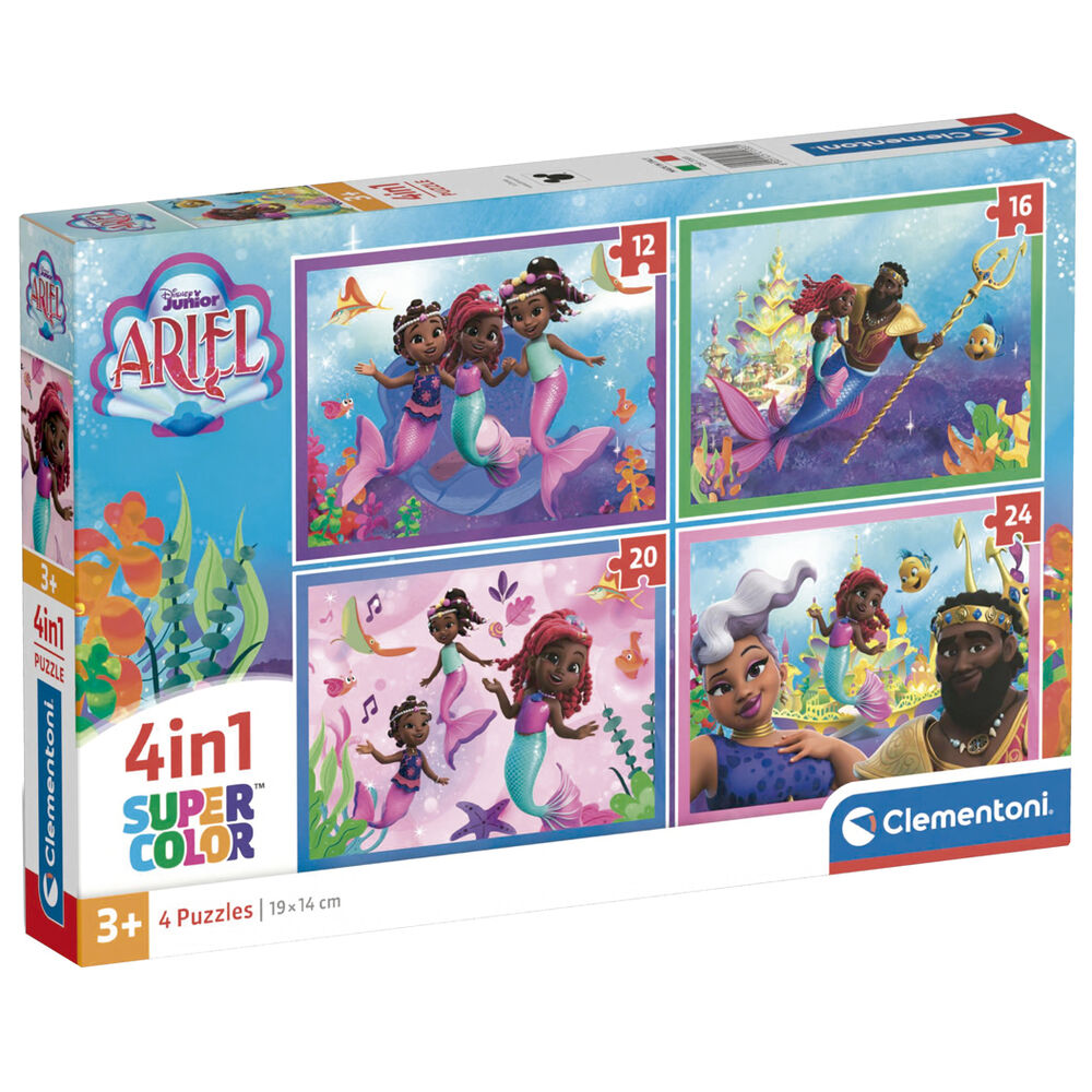 Caja de puzzle 4 en 1 de Ariel Disney Junior Clementoni
