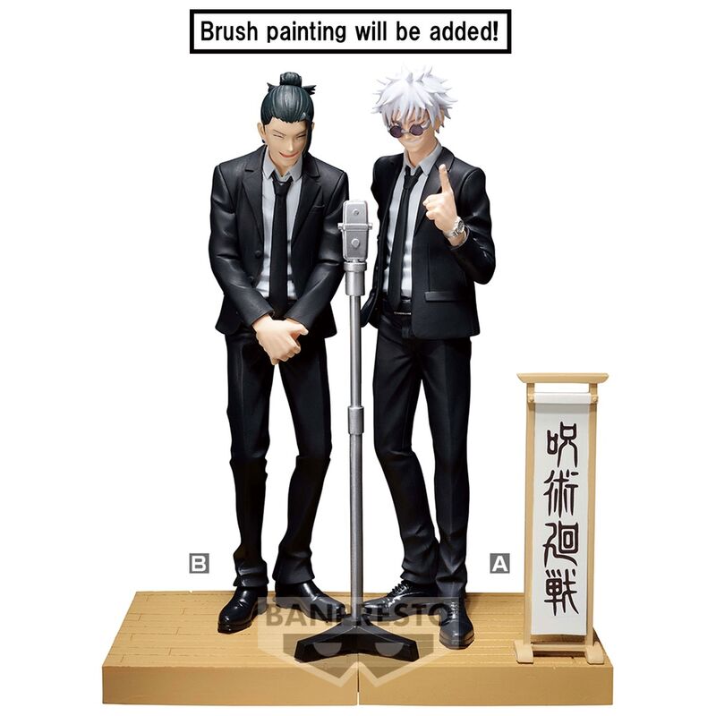 Figura diorama de Satoru Gojo de Jujutsu Kaisen con traje negro y base decorativa - 2