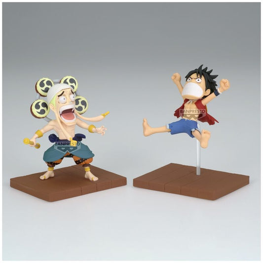 Set de figuras de Luffy y Enel de One Piece sobre bases - 2