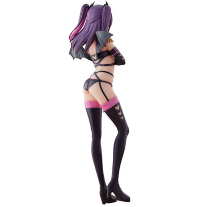 Figura de Miriella Banpresto con cabello morado, alas negras y atuendo negro y rosa - 2