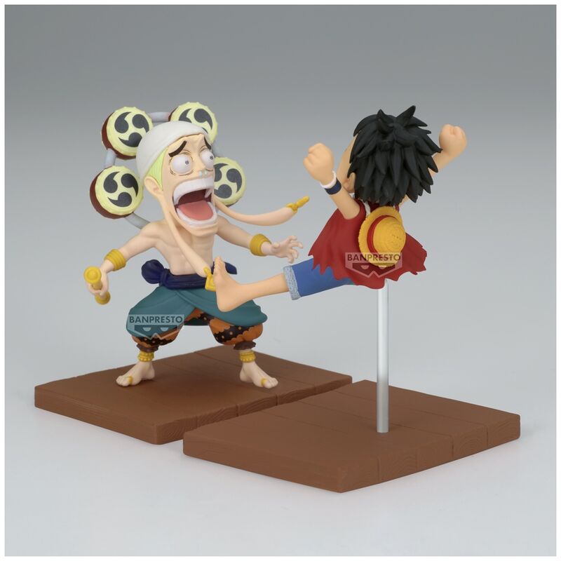 Set de figuras de Luffy y Enel de One Piece sobre bases - 3