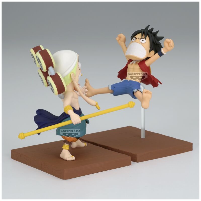 Set de figuras de Luffy y Enel de One Piece sobre bases - 4