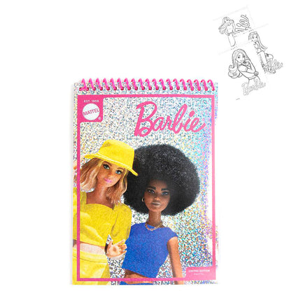 Set de papelería coloreable Barbie con cuaderno, rotuladores, ceras y pegatinas - 2