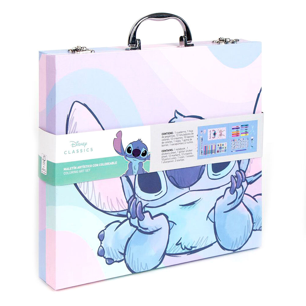 Maletín metálico de papelería Stitch Disney para colorear - 2