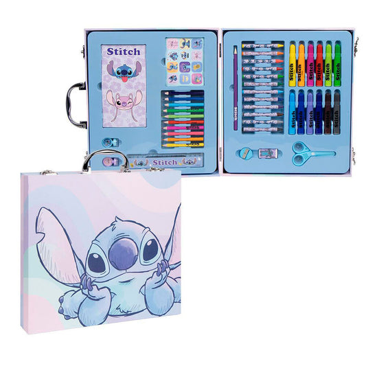 Maletín metálico de papelería Stitch Disney para colorear