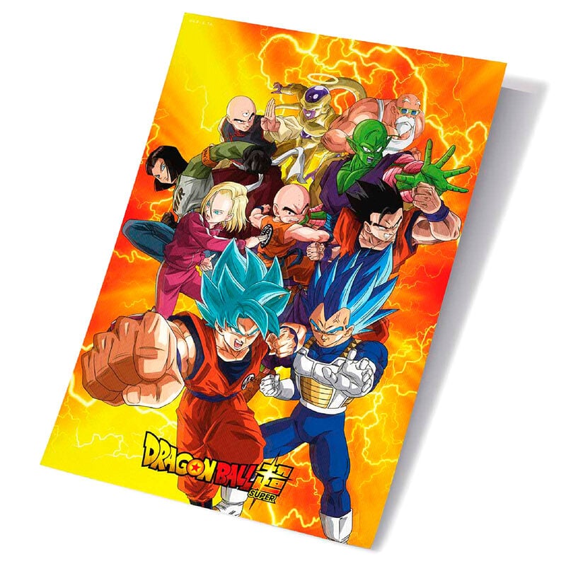 Póster 3D de Dragon Ball Super con Goku, Vegeta y otros héroes