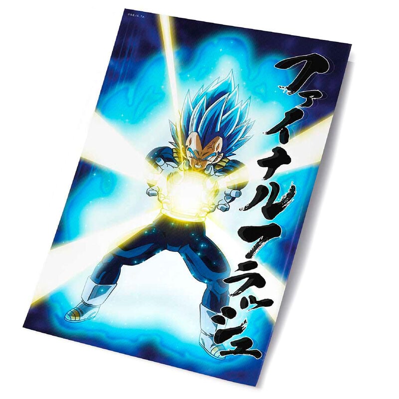 Póster 3D de Vegeta con energía azul de Dragon Ball Super