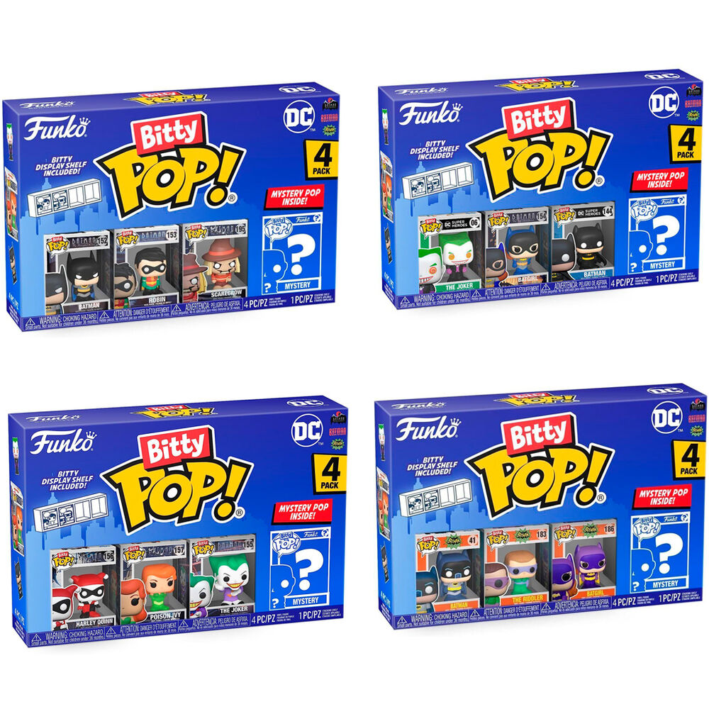 Blíster FUNKO Bitty POP! DC Comics con 4 figuras surtidas y expositor - 2