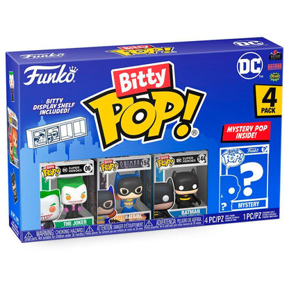 Blíster FUNKO Bitty POP! DC Comics con 4 figuras surtidas y expositor - 4