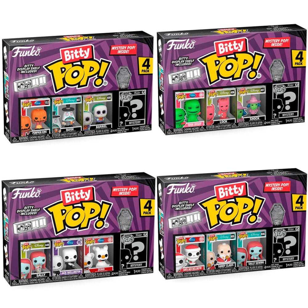 Blíster FUNKO Bitty POP! de Pesadilla Antes de Navidad con cuatro figuras surtidas - 4